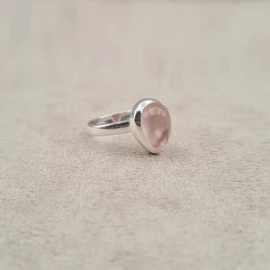 Bague cabochon goutte rose quartz "RI1143.B"