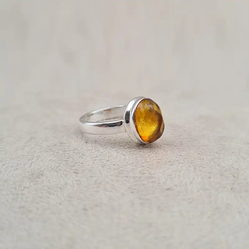Bague ambre brute "RI1144.B"