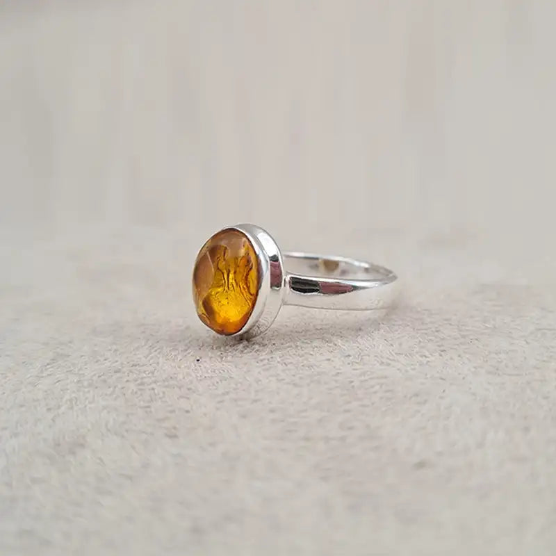 Bague ambre brute "RI1144.B"