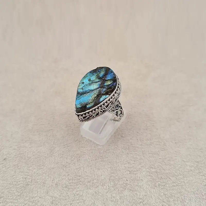 Bague labradorite brute goutte "RI1151.A"