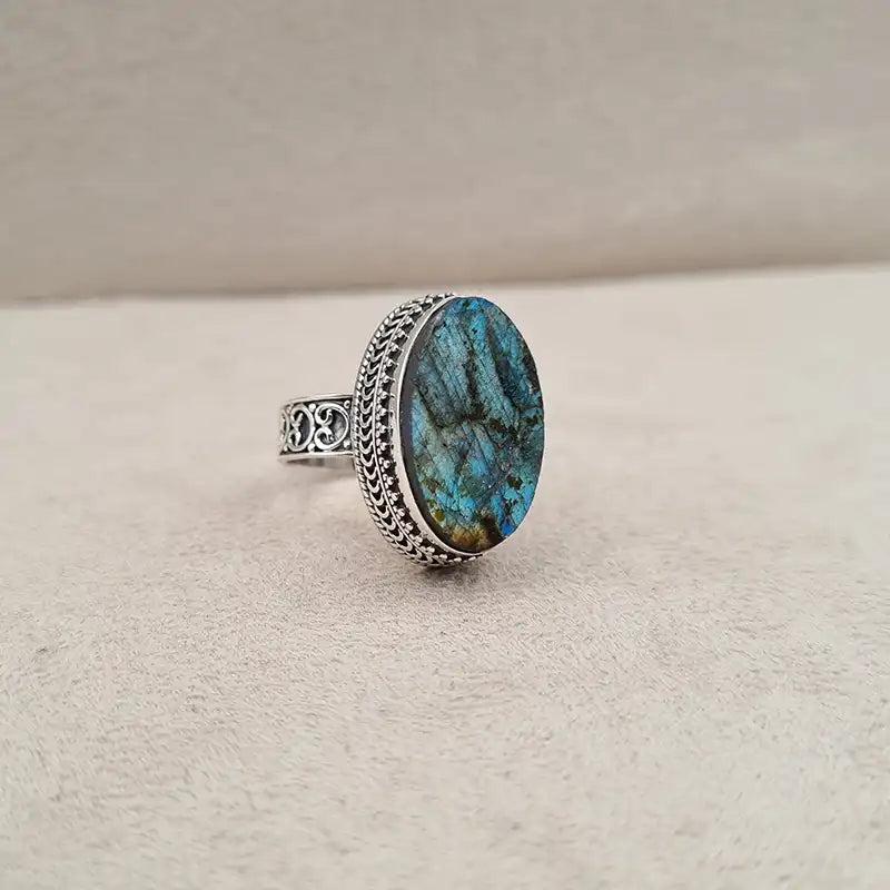 Bague labradorite brute ovale "RI1151.C"