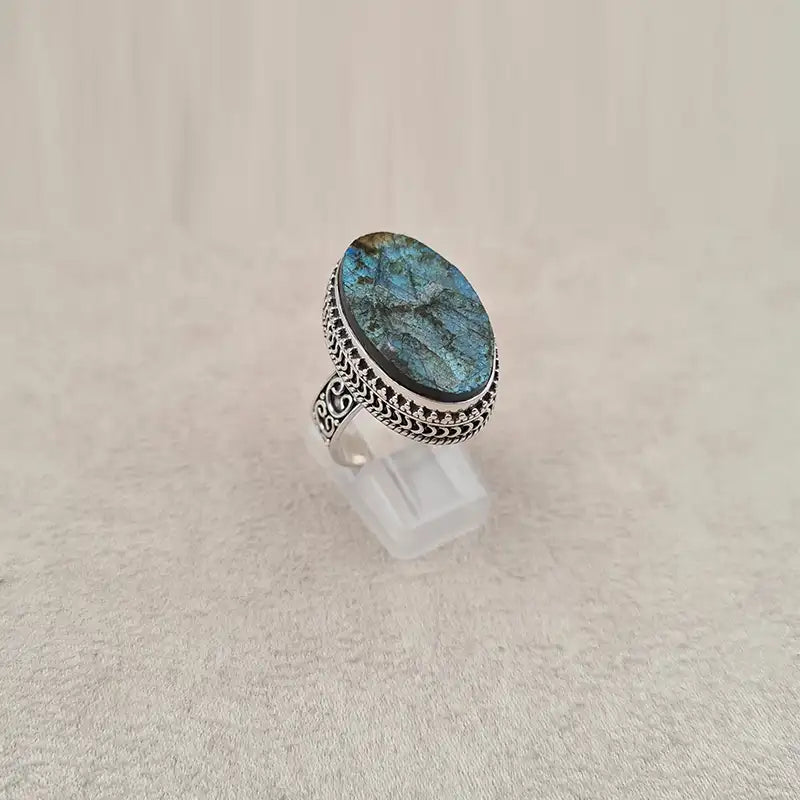 Bague labradorite brute ovale "RI1151.C"