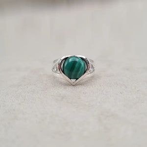 Bague malachite coeur "RI1156"