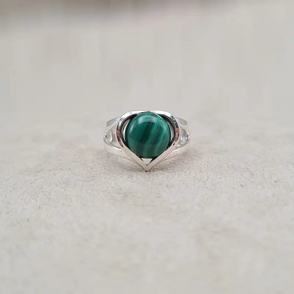 Bague malachite coeur "RI1156"