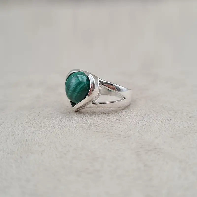 Bague malachite coeur "RI1156"