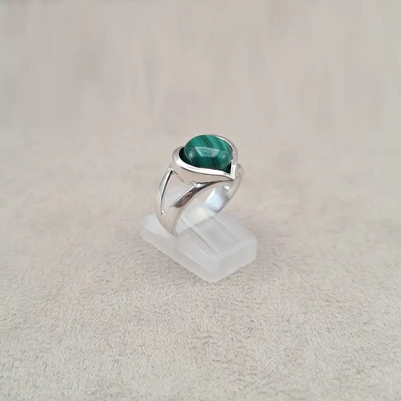 Bague malachite coeur "RI1156"