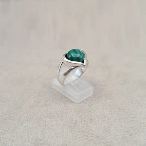 Bague malachite coeur "RI1156"