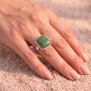 Bague jade carrée "RI1157.A"