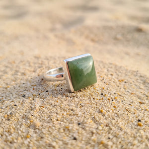 Bague jade carrée "RI1157.A"