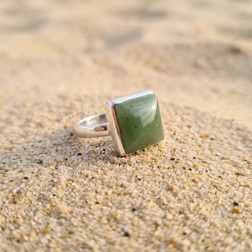 Bague jade carrée "RI1157.A"