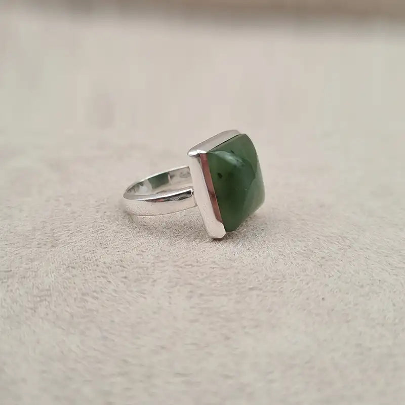 Bague jade carrée "RI1157.A"