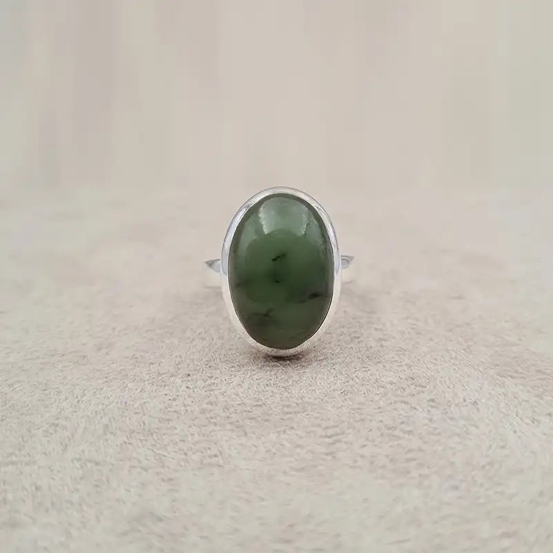 Bague jade ovale "RI1157.C"