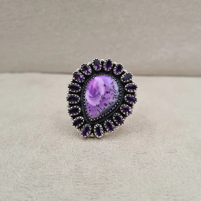 Bague opale dentrite goutte "RI1158.C"