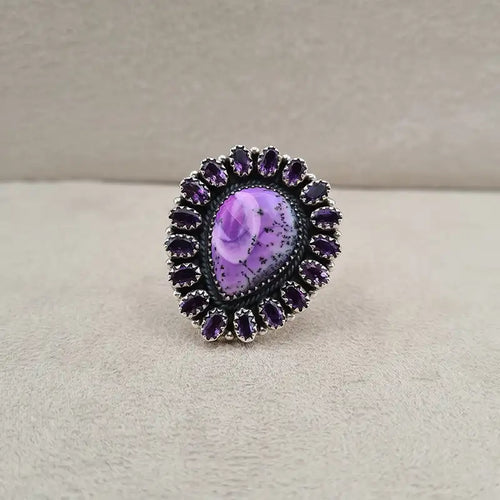 Bague opale dentrite goutte "RI1158.C"