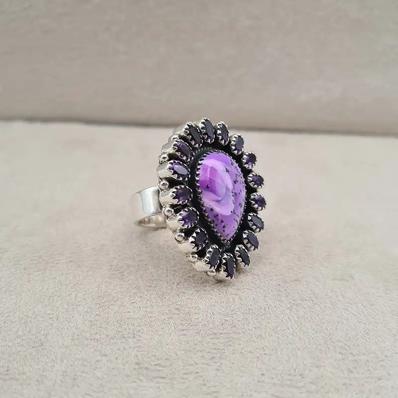 Bague opale dentrite goutte "RI1158.C"