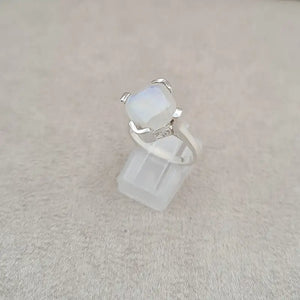 Bague pierre de lune  square cut "RI1190.P"