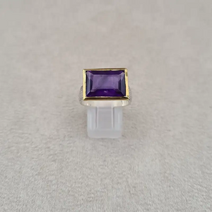 Bague amethyste square bronze "RI1192.A"
