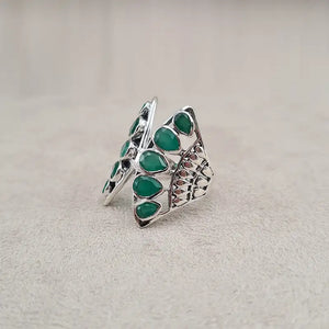 Bague onyx verte papillon "RI1193.O"
