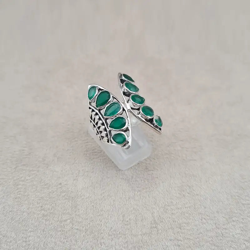 Bague onyx verte papillon "RI1193.O"