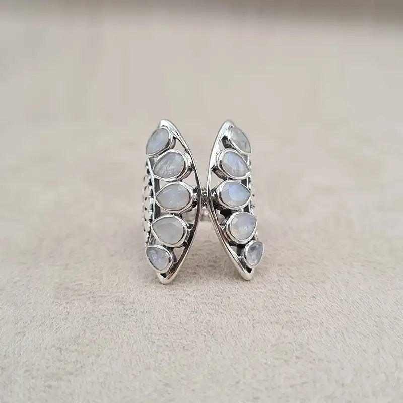 Bague pierre de lune papillon "RI1193.P"