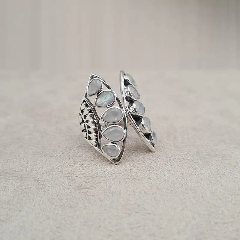 Bague pierre de lune papillon "RI1193.P"