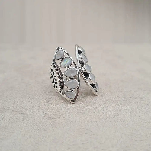 Bague pierre de lune papillon "RI1193.P"