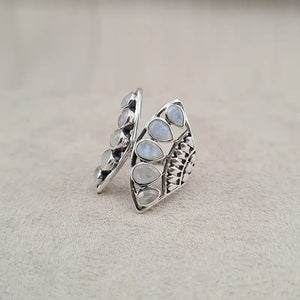 Bague pierre de lune papillon "RI1193.P"