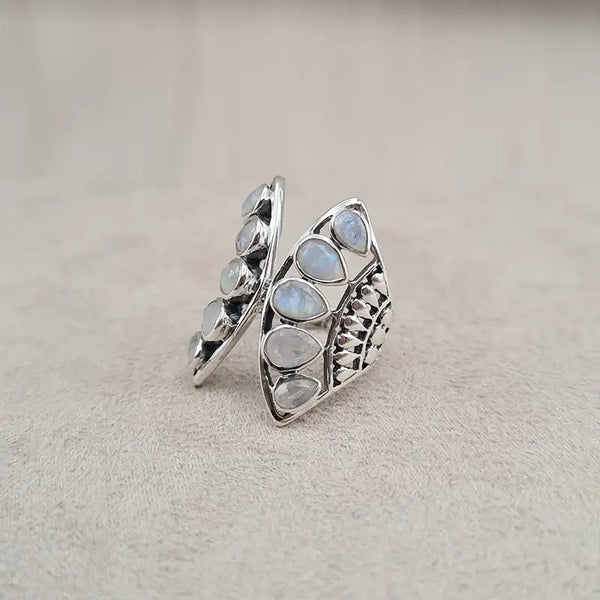 Bague pierre de lune papillon "RI1193.P"