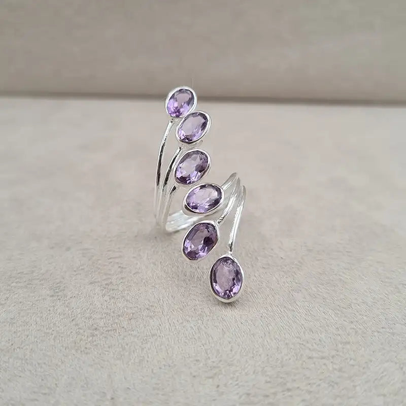 Bague améthyste multi wire "RI1194.A"