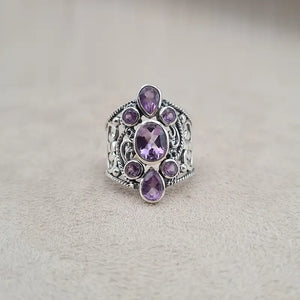 Bague améthyste multi queen "RI1195.A"