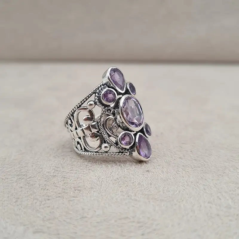 Bague améthyste multi queen "RI1195.A"