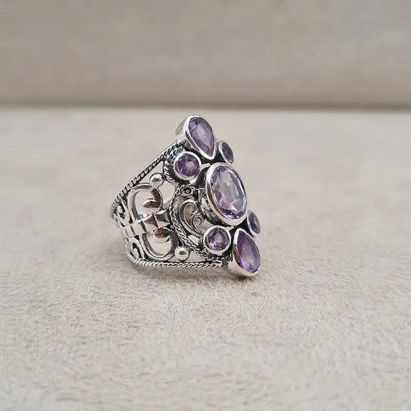 Bague améthyste multi queen "RI1195.A"