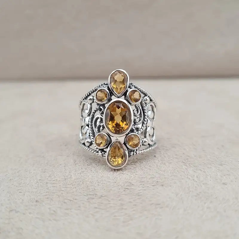 Bague citrine multi queen "RI1195.C"