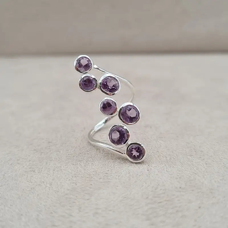 Bague améthyste multi single wire "RI1198.A"