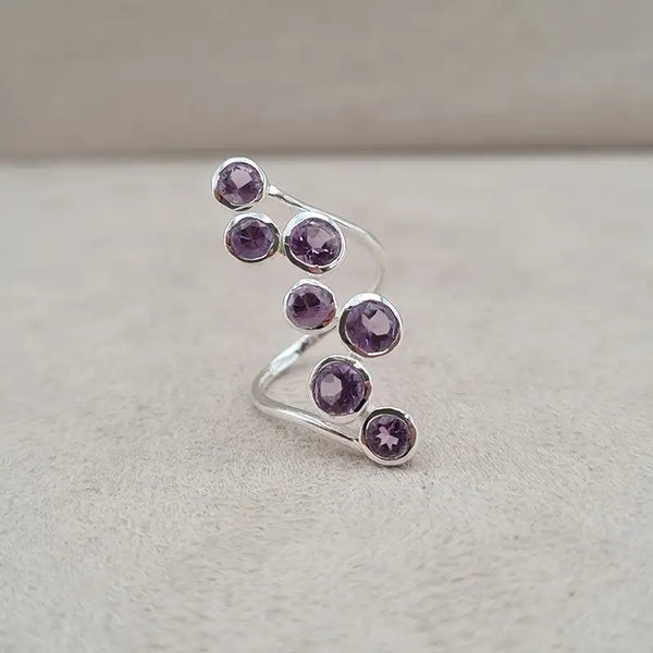 Bague améthyste multi single wire "RI1198.A"
