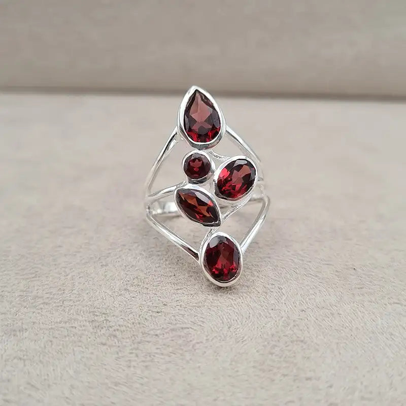 Bague grenat multi "RI1199.G"