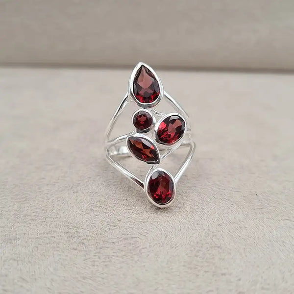 Bague grenat multi "RI1199.G"
