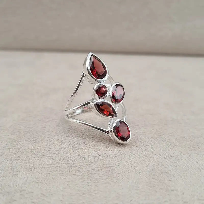 Bague grenat multi "RI1199.G"