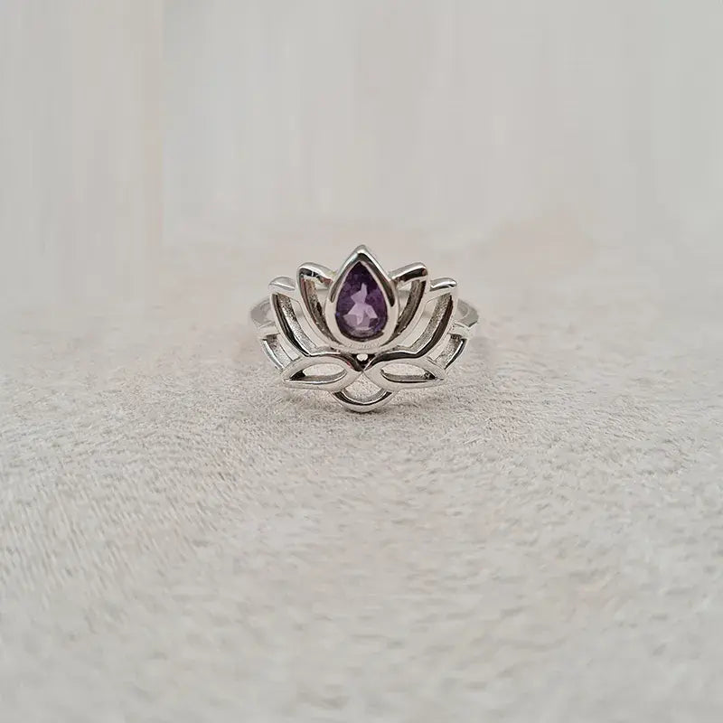 Bague améthyste lotus "RI1270.A"