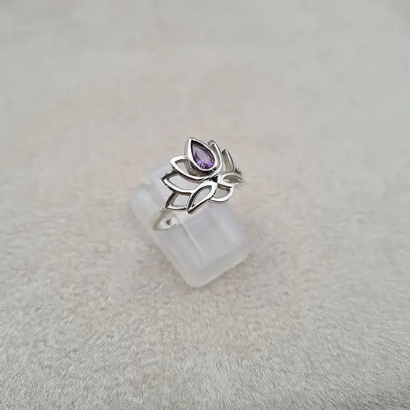 Bague améthyste lotus "RI1270.A"