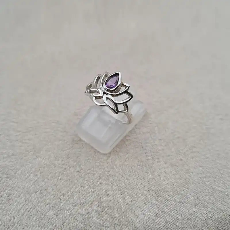 Bague améthyste lotus "RI1270.A"