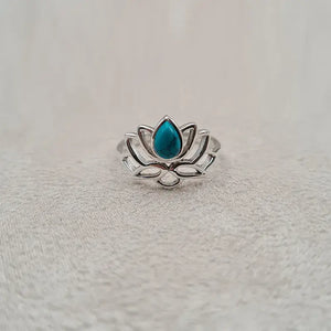Bague turquoise lotus "RI1270.Y"