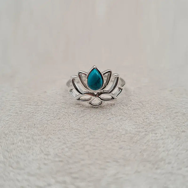 Bague turquoise lotus "RI1270.Y"