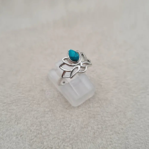 Bague turquoise lotus "RI1270.Y"