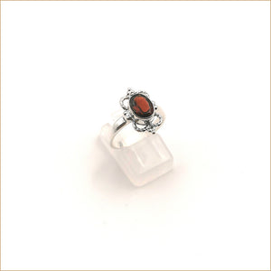 Bague grenat double couronne "RI1064.G"