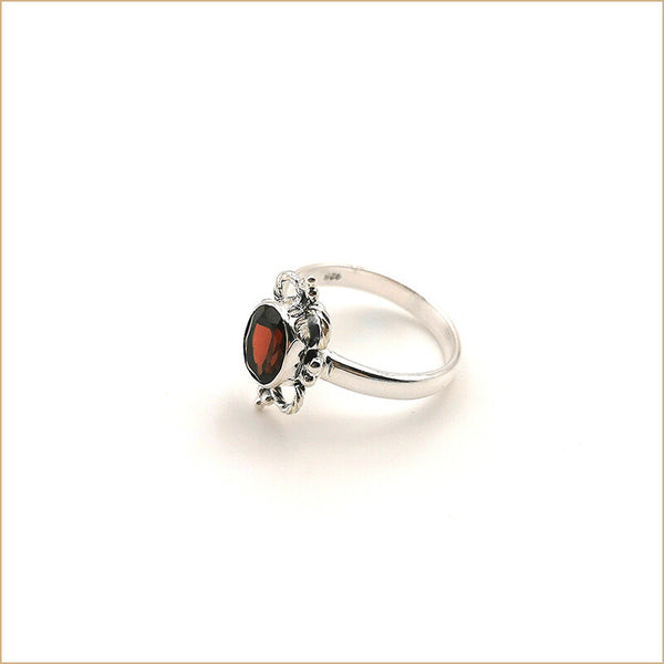 Bague grenat double couronne "RI1064.G"