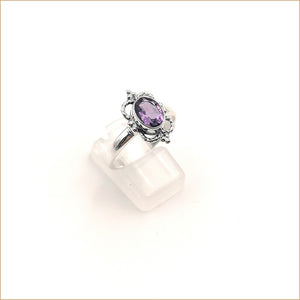 Bague améthyste double couronne "RI1064.A"