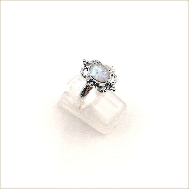 Bague pierre de lune double couronne "RI1064.P"