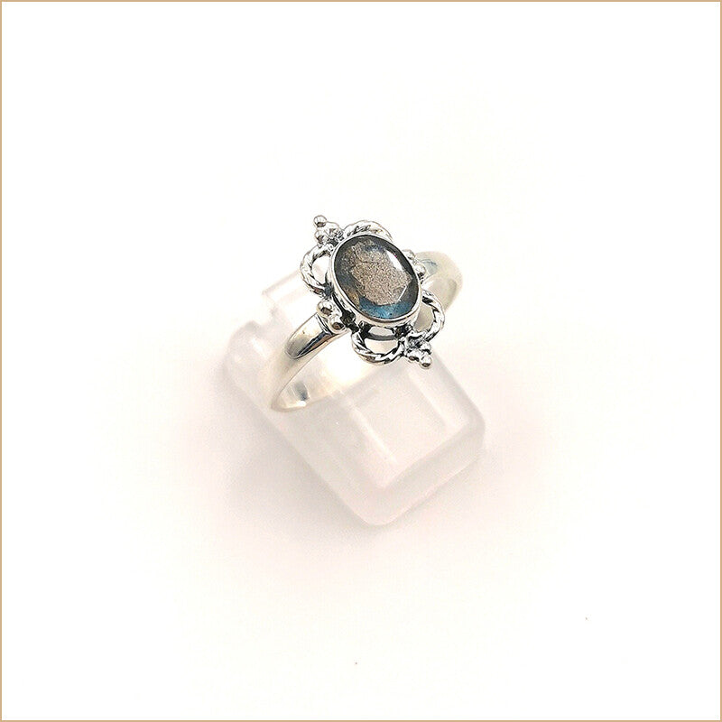 Bague labradorite double couronne "RI1064.L"