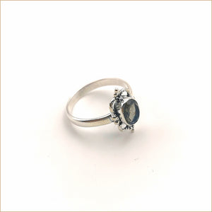 Bague labradorite double couronne "RI1064.L"